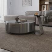 法莎蒂意式 边几 轻奢岩板圆形茶几组合现代简约家用小户型茶几新款