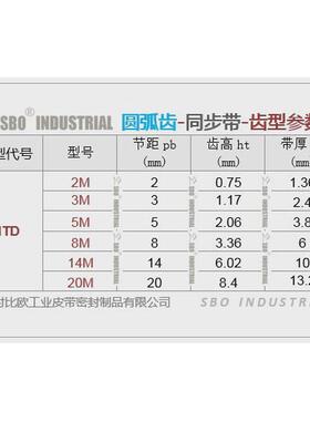 圆弧齿同步带htd1040-8m-30工业皮带齿型皮带同步齿型带
