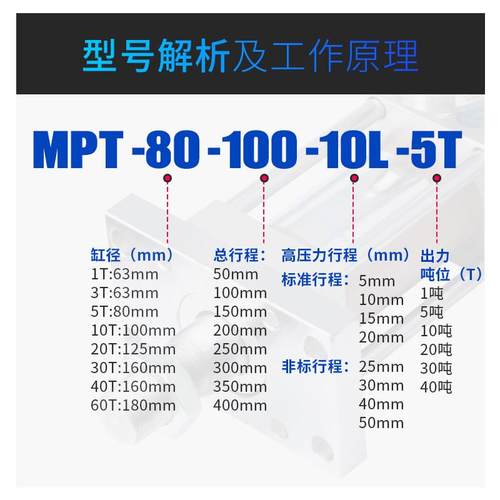 终生质保大吨位气液增压增压气动增压机冲床气缸mpt1t-20t缸气缸