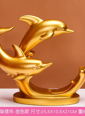 北欧海豚红酒架摆件酒玄关装饰轻奢酒柜托树脂工艺品伴手礼批发