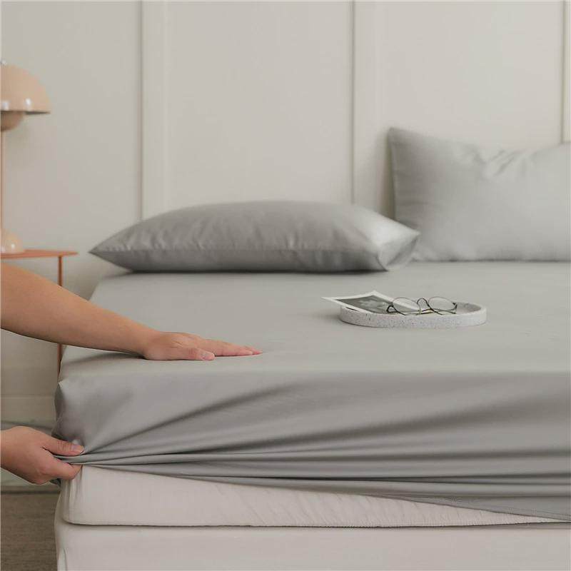 60支天丝床笠单件纯色冰丝凉感单双全包裸睡床单枕套床垫保护套人,床上用品,床裙,淘宝优惠券,粉丝福利购,淘宝优惠卷