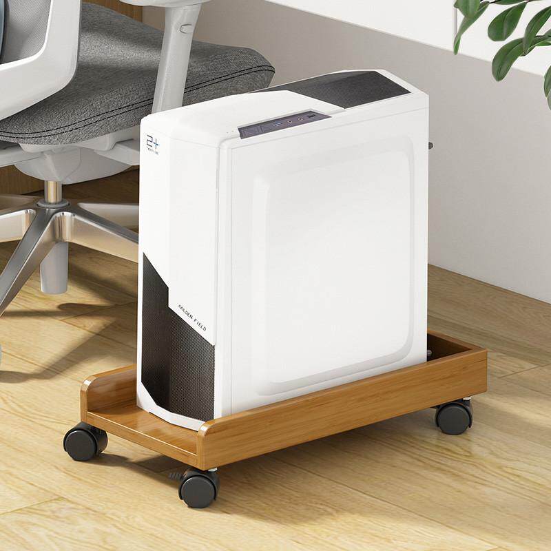 台式电脑主机托架可移动实木机箱底座托盘支架打印机收纳置物架子