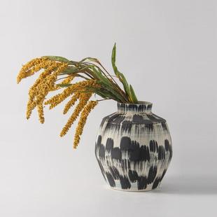 复古手绘陶瓷花瓶艺术家居样板间玄关饰品餐桌插花器软装 热销中式