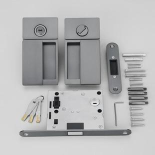 卧室木门房门锁磁吸内嵌平开门隐形极简静音平面无把手双面锁锁