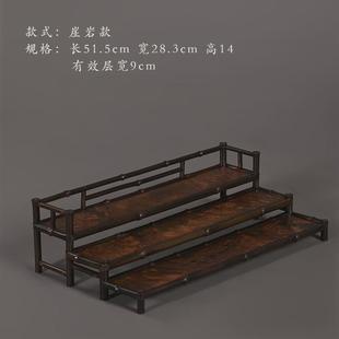 v3fp紫竹双层茶杯架竹制杯架晾三层家用茶具收纳展示架茶壶架品茗