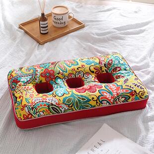 老粗布枕三孔耳枕荞麦护耳枕头纯荞麦壳枕芯成人全老人皮枕