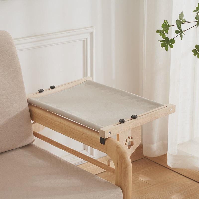 实木猫挂床阳台斤猫吊床床边魔术贴猫窝猫床承重30窗户猫窝活动