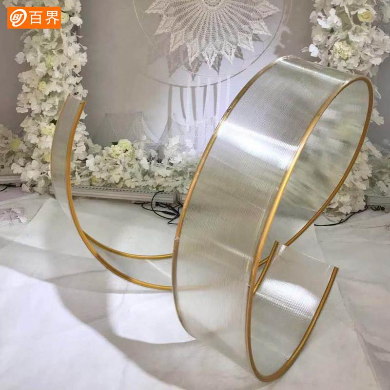 热销百界婚庆道具自由曲线挂件舞台t台橱窗装摆件户外婚礼背景花