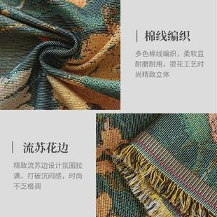 通用一片式 油画风沙发盖布轻奢高级感棉线沙发套罩四季 全盖沙发巾