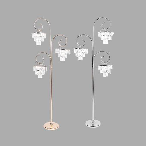 新款婚礼堂3头冰条路引灯道具欧式婚庆珠帘吊坠舞台发光路引道具