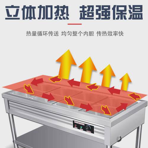 快餐保温台售饭台商用电加热汤池售菜台不锈钢热菜保温车打菜台