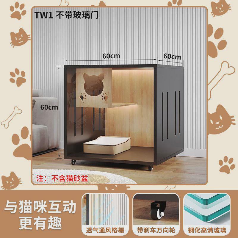 猫别墅实木猫笼子家用室内双层猫柜猫笼家用宠物猫窝猫咪猫房室内