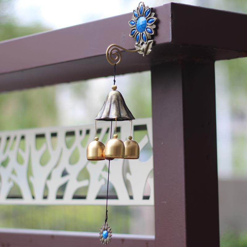 昱珀九叶铃莲复古纯铜风铃挂件铜铃铛家居饰品声音好听样式好看