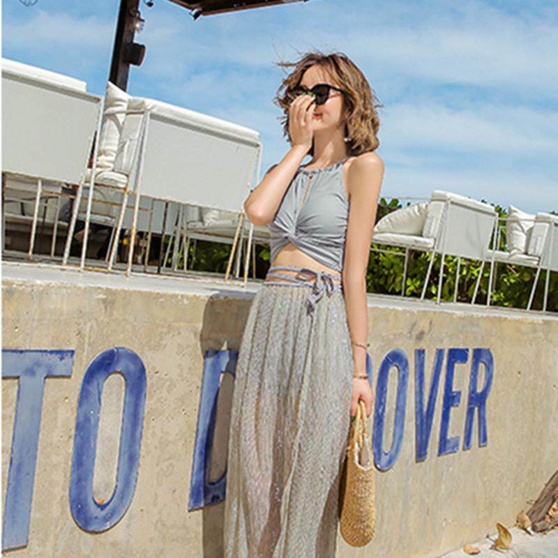 泳衣女遮肚比基尼分体三件套性感韩国ins仙女范泡温泉大码泳装