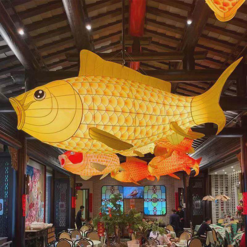 仿真大型鲤鱼金鱼花灯户外灯展景区装饰布置造型灯元宵节装饰灯笼