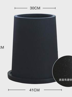 方盆方型水泥大花盆高黑色方形落地轻奢高级感陶瓷绿植特大客厅