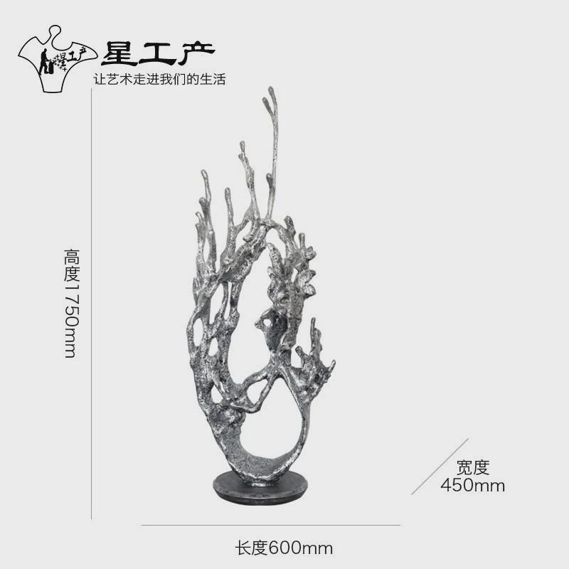 酒店大堂大型落地浪花铸铜摆件铸铝工艺品金属不锈钢水浪雕塑摆件