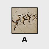 小众抽象艺术客厅装 复古风沙发背景墙落地画中古玄关挂画 饰画法式