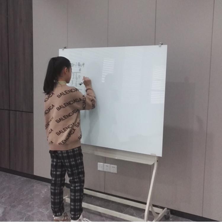 钢化玻璃白板超白磁性办公教学会议儿童涂鸦培训家用黑写字挂墙式