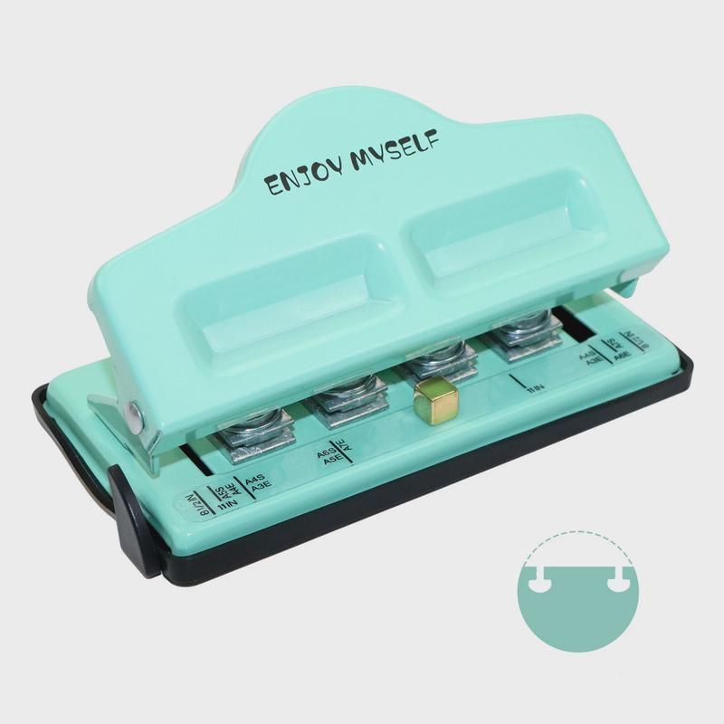 活页纸现货t型/蘑菇打孔机厂家装订圈打孔器4孔办公学生用打孔器