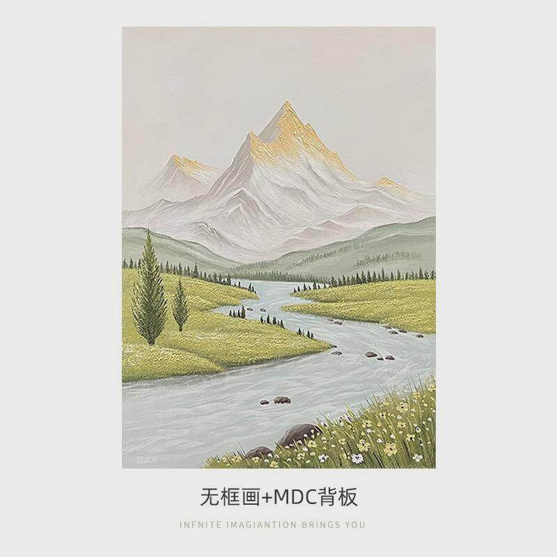 深圳大芬村油画客厅沙发背景装饰画床头挂画轻奢现代简约手绘肌理
