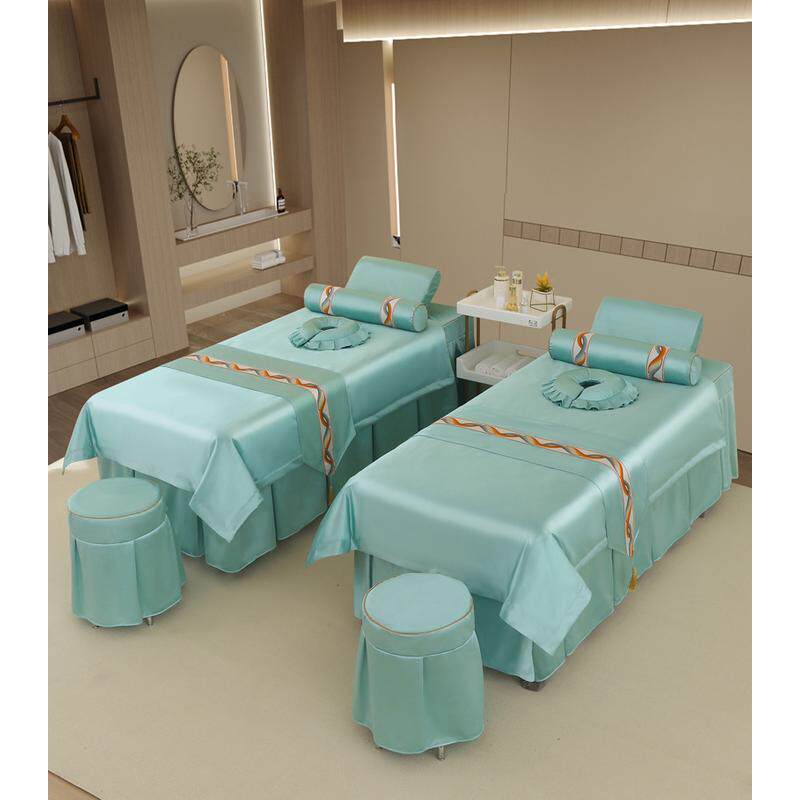欧式美容床罩四件套轻奢按摩美容院床罩高级理疗推拿洗头床套批发