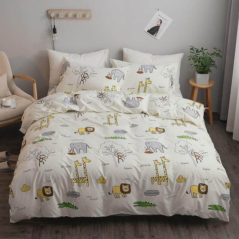 床上四件套床单被套水洗棉磨毛冬季简约学生宿舍单人三件套床品女