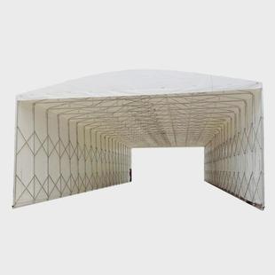 物流货运站电动推拉蓬架空型仓库移动雨棚过道堆货活动伸缩雨篷