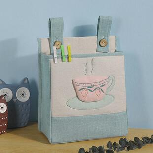 vhm7床头收纳挂袋布艺寝室置物袋门后墙挂式收纳袋挂袋小布袋挂墙