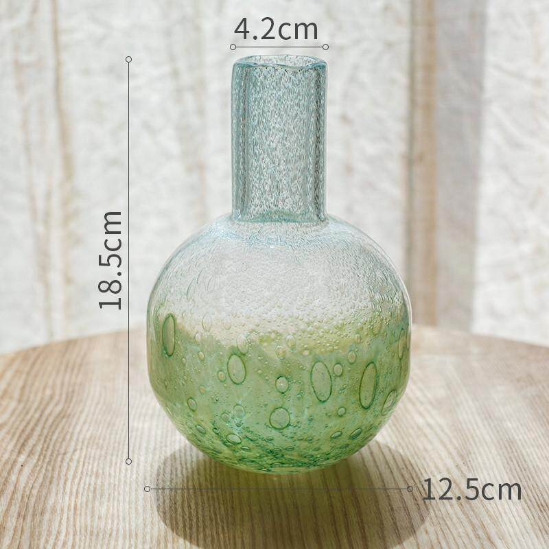 雨客厅气泡玻璃花瓶梦幻网红水培插花细口瓶子浓餐桌花器摆件