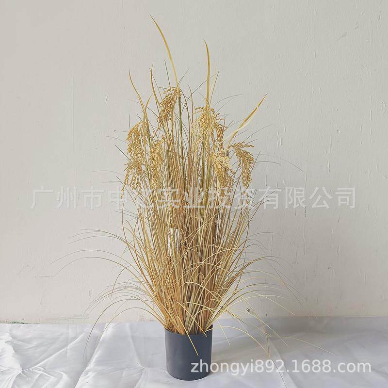 仿真芦苇草假稻谷水稻人造芦苇草盆室内植物仿真狗尾盆景造景摆件