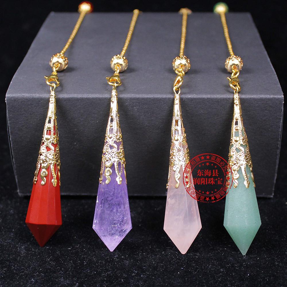 热销能量石天然水晶12切面多面体灵摆挂件饰品灵修摆件