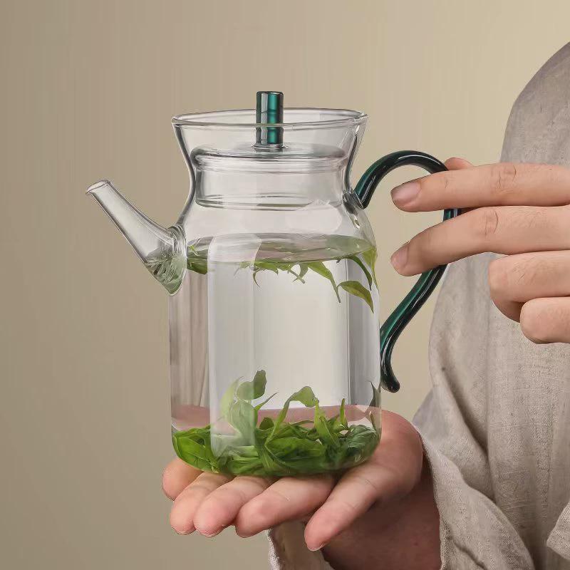 日式玻璃茶壶小号绿茶花茶壶仿宋执壶泡茶过滤自带滤网花茶养生壶