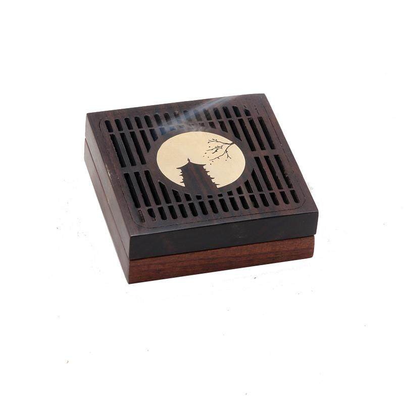盘香旅行黑檀酸枝整木镂空无粘粉熏炉家居摆件出差盒礼品线香盒,家居饰品,香薰炉,淘宝优惠券,粉丝福利购,淘宝优惠卷