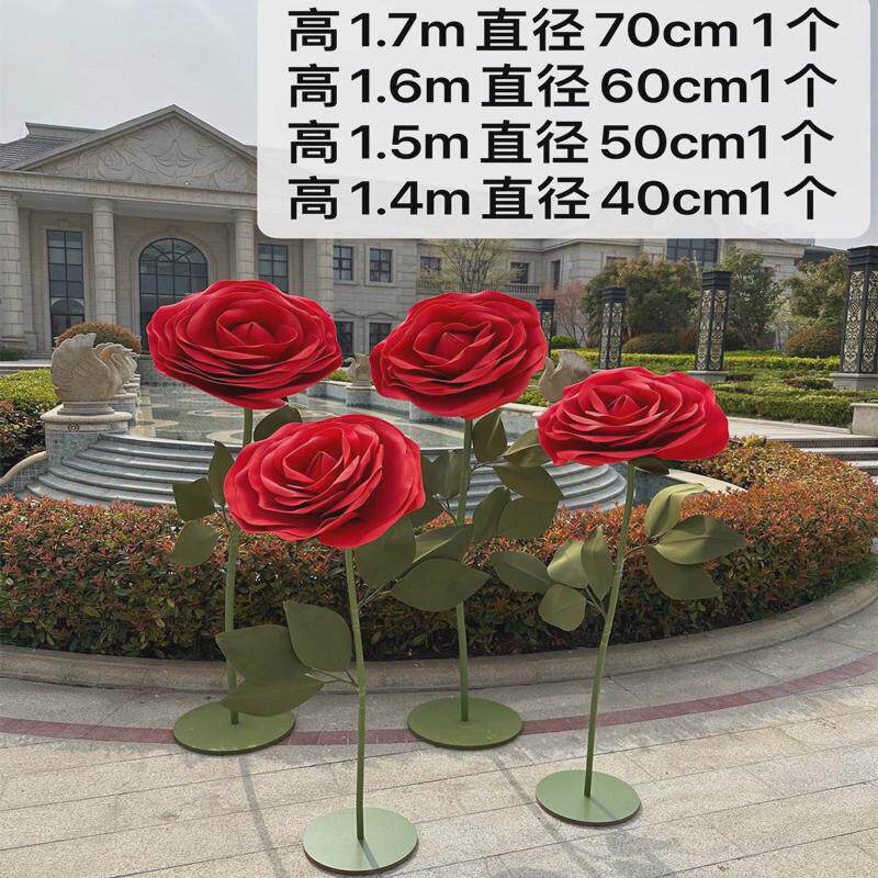 婚庆仿真手工大号玫瑰花婚礼表白网红装饰求婚布置橱窗美陈摆件