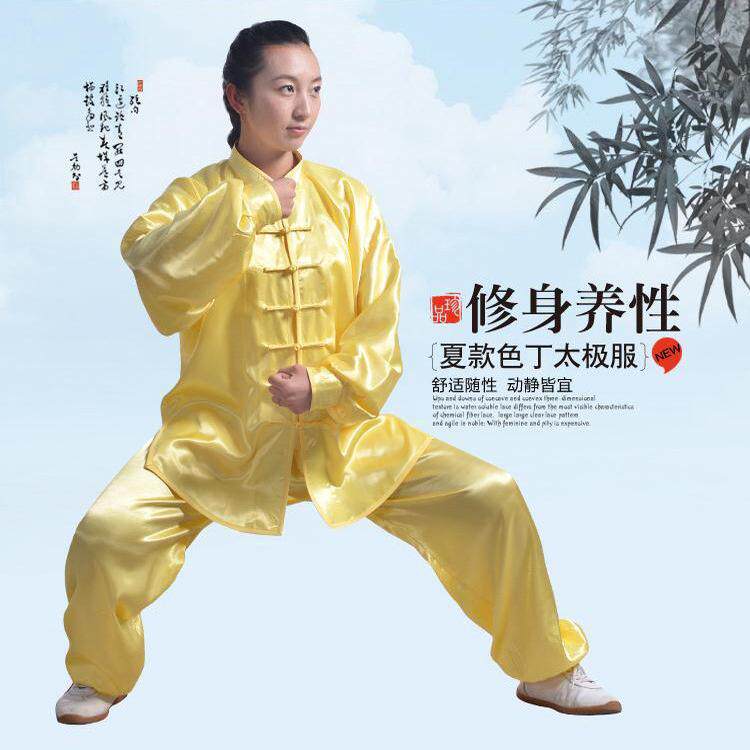 陈家沟女夏季太极服女春夏款中式南韩丝练功服老年太极拳服装中年