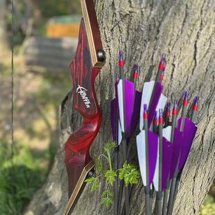 黑猎人齐头灵云反曲弓箭分体美式猎弓成人户外射箭木质装备器材弓