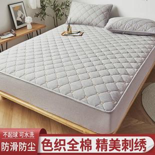 86n纯棉夏季 加厚夹棉床笠单件绣花床罩水洗棉席梦思床垫保护套罩