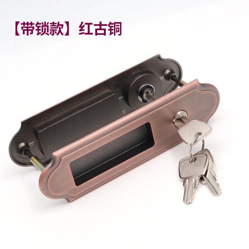 推拉门锁高档木质橱房门勾移门锌合金静音趟门锁具加厚品质锁锁
