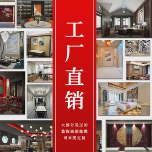 纯手绘莫奈日出油画入户玄关装饰画现代走廊过道轻奢风景竖版挂画