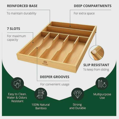 木质刀叉勺筷子收纳盒家用厨房抽屉防尘分格餐具整理存放盒子批发