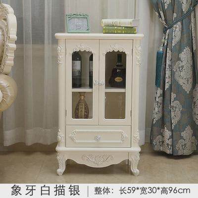 新款欧式酒柜橱柜田园餐边柜5抽柜欧式柜收纳柜单边玻璃茶水 柜子