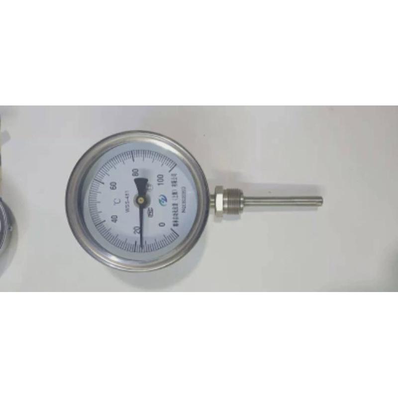 wss-501型不锈钢轴向全双金属温度计带后法兰双金属温度计