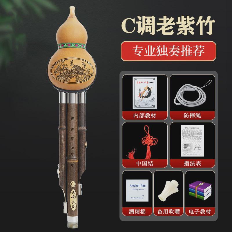 紫竹葫芦丝c调小学生用专业演奏型儿童芦b调初学者防摔胡降丝乐器