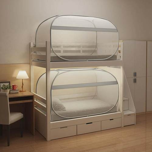 蚊帐儿童上下床防摔可折叠学生宿舍免安装单人床上下铺0.9米1.0m