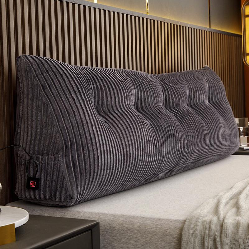 2024布艺单双人靠枕软包垫宿舍家用魔法【三角床头靠垫绒热卖】
