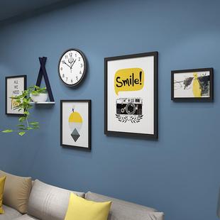 饰画钟表INS风格 现代艺术装 挂画实木画框组合餐厅壁挂置物架饰品