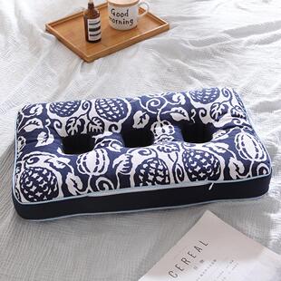 老粗布枕三孔耳枕老人护耳枕头纯荞麦壳枕芯成人全荞麦皮枕