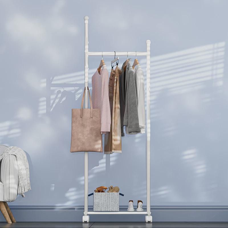 单杆式晾衣架落地家用阳台加粗内晒衣挂衣架简易可移动卧室衣帽架
