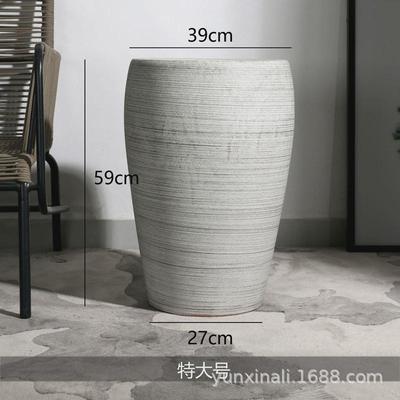陶瓷花盆家用庭院摆件特大号款大码高高筒落地创意50cm以上粗陶